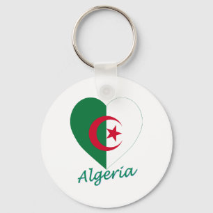 Porte-clés Coeur de drapeau de l'Algérie