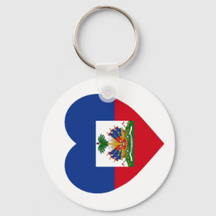 Porte-clés Coeur de drapeau du Haïti