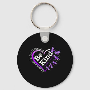 Porte-clés Coeur de libellule Soyez gentil Violet Surdose de