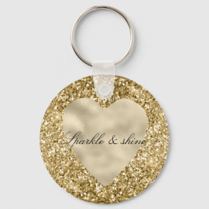 Porte-clés Coeur de l'or Parties scintillant personnalisée