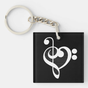 Porte-clés Cœur de musique - J'aime la musique