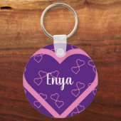 Porte-clés Coeur de nom personnalisé (Recto)