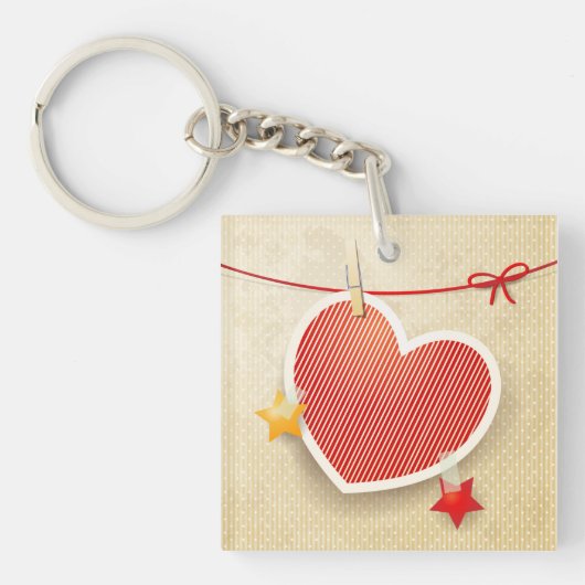 Porte-clés Coeur de papier (Devant)