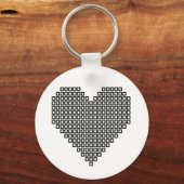 Porte-clés Coeur de pixel noir (Recto)