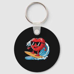 Porte-clés Cœur de surf planche de surf à la Saint-Valentin g