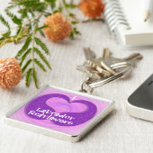 Porte-clés Coeur de Teardrop pourpre (Côté)