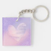 Porte-clés Cœur dégradé violet rose Monogram (Dos)