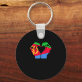 Porte-clés Coeur des mains avec drapeau érythréen (Recto)
