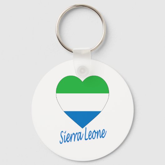 Porte-clés Coeur du drapeau de la Sierra Leone (Recto)
