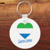 Porte-clés Coeur du drapeau de la Sierra Leone (Recto)