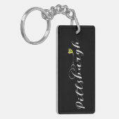 Porte-clés Coeur du drapeau de Pittsburgh (Devant gauche)