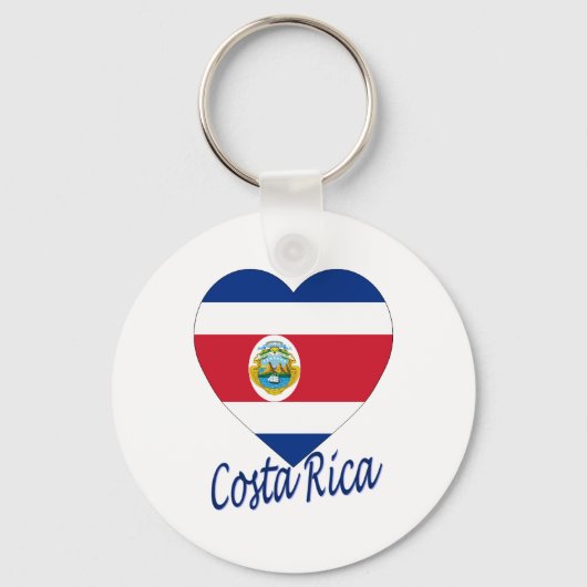 Porte-clés Coeur du drapeau du Costa Rica (Recto)