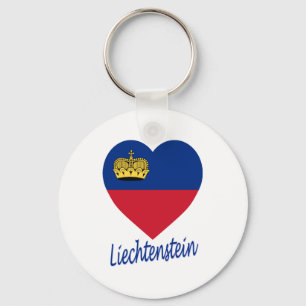 Porte-clés Coeur du drapeau du Liechtenstein