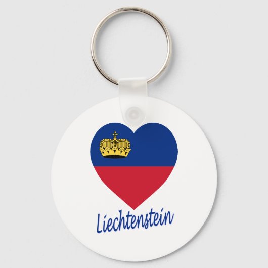 Porte-clés Coeur du drapeau du Liechtenstein (Recto)