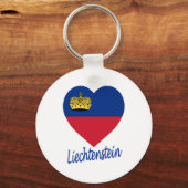 Porte-clés Coeur du drapeau du Liechtenstein (Recto)
