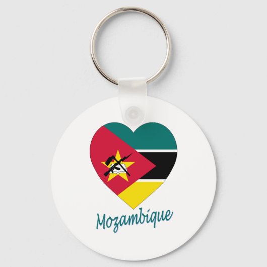 Porte-clés Coeur du drapeau du Mozambique (Recto)