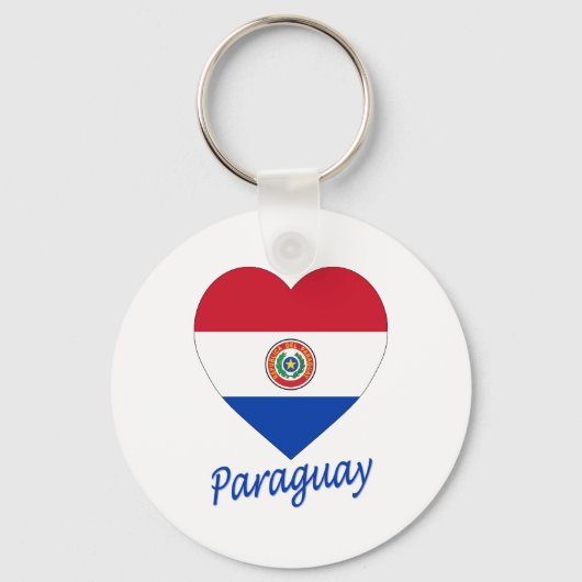 Porte-clés Coeur du drapeau du Paraguay (Recto)
