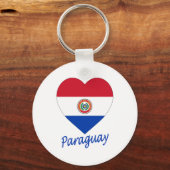 Porte-clés Coeur du drapeau du Paraguay (Recto)
