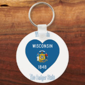 Porte-clés Coeur du drapeau du Wisconsin (Recto)