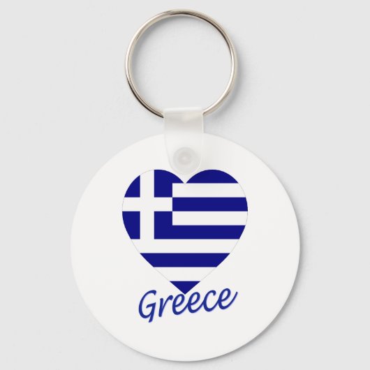 Porte-clés Coeur du drapeau grec (Recto)