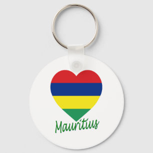 Porte-clés Coeur du drapeau mauricien