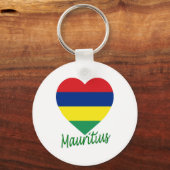 Porte-clés Coeur du drapeau mauricien (Recto)