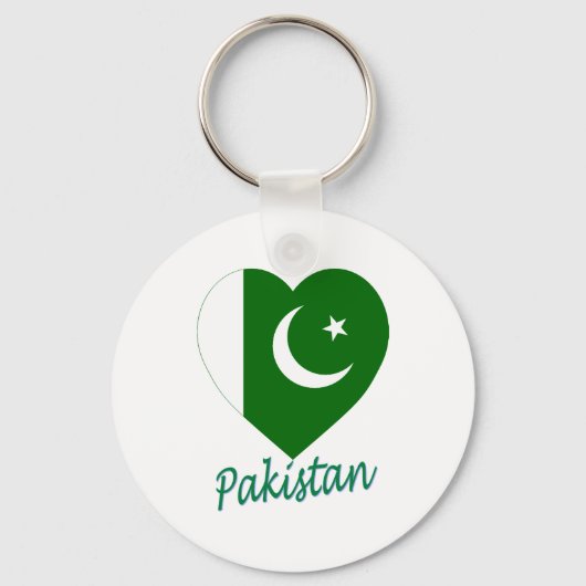Porte-clés Coeur du drapeau pakistanais (Recto)