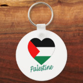 Porte-clés Coeur du drapeau palestinien (Recto)