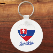 Porte-clés Coeur du drapeau slovaque (Recto)
