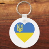 Porte-clés Coeur du drapeau ukrainien (Recto)