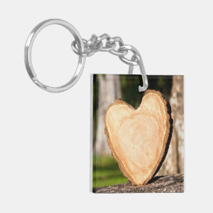 Porte-clés coeur en bois