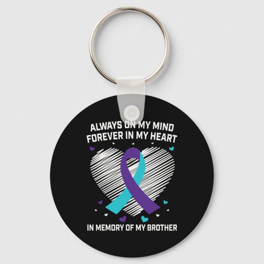Porte-clés Coeur En Mémoire De Mon Frère Sensibilisation Au S (Recto)