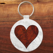 Porte-clés Coeur en pierre rouge (Recto)