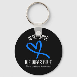 Porte-clés Coeur En Septembre Nous Portons Bleu Alopecia Area