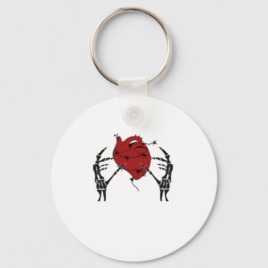 Porte-clés Coeur Et Mains - Squelette Mains Coeur (Recto)