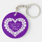 Porte-clés Coeur fille 21e anniversaire cadeau (Dos)
