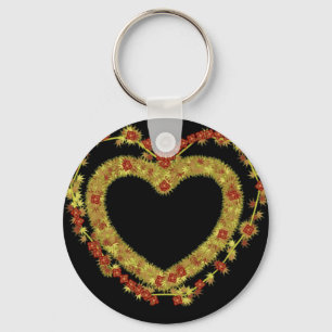Porte-clés Coeur floral décoratif