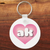 Porte-clés Coeur fondu rose de l'Alaska - J'aime le ak (Recto)