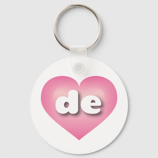 Porte-clés Coeur fondu rose Delaware - I love de (Recto)
