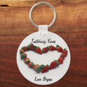Porte-clés Coeur fraise (Recto)