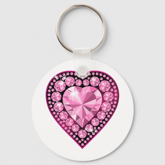 Porte-clés Coeur Gem Quartz Rose (Recto)