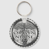 Porte-clés Coeur gris ObGyn Nurse (Recto)