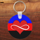Porte-clés Coeur infini avec drapeau (Recto)