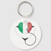 Porte-clés Coeur italien avec stéthoscope Soins de santé (Recto)