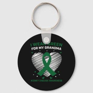 Porte-clés Coeur Je Porte Le Vert Pour Ma Grand-Mère Maladie