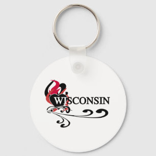 Porte-clés Coeur le Wisconsin du feu