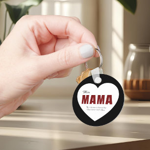 Porte-clés Cœur Maman Personnalisé Moderne