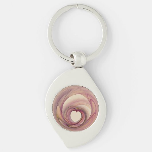 Porte-clés Coeur métal fractal (Devant)