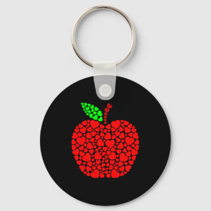 Porte-clés Cœur Mignon Apple Rouge Hommes Femmes Drôle Valent
