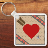 Porte-clés Coeur mignon avec flèche Romantique Valentines Mot (Recto)